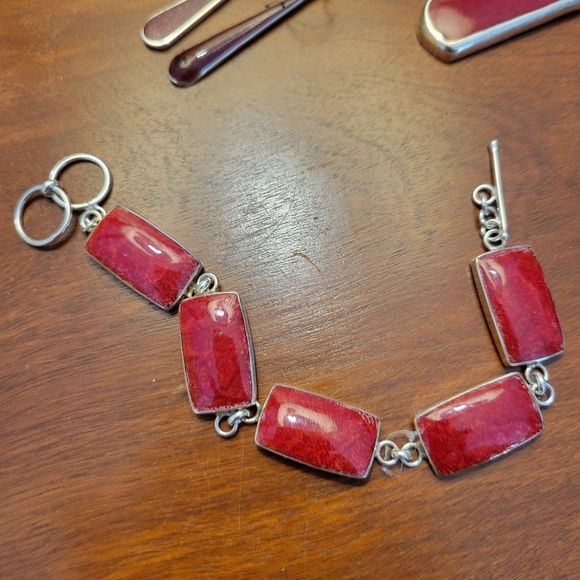 Red Jasper set handcrafted in Mexico - Picture 2 of 3